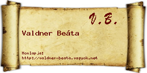 Valdner Beáta névjegykártya